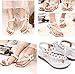 Women Ladies Beach Bohemia Sandals Slingback Ankle Strap Slingback Rhinestone Flower Flats Thong Slipper