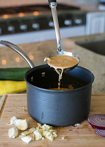 Internet's Best Stainless Steel Soup Ladle with Rubber Grip | Large Kitchen Utensil Spoon | Punch Bowl and Soup Pan Ladle - Thumbnail 6
