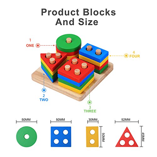 image for Bettroom Wooden Educational Preschool Shape Color Recognition Geometri