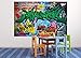 Kid’s Room Nursery Photo Wallpaper – Graffiti Wall – Picture Decoration Colorful Writing Pop Art Urban Street Style Hip Hop Image Decor Wall Mural (82.7x55.1in - 210x140cm)