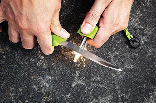 Light my Fire Swedish FireKnife with 9.5 cm (3.75 Inch) Sandvik Stainless Steel Blade and Swedish FireSteel Fire Starter, Cyan