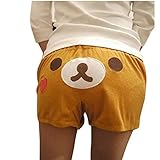 Vobaga Womens San-x Rilakkuma Lounge Pant Sleep Shorts Sleepwear One Size Khaki