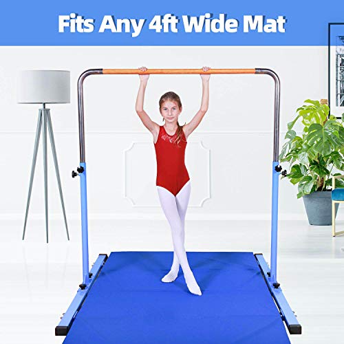 SHIWEI Gymnastics Training Bar Height Adjustable 3' to 5' Horizontal