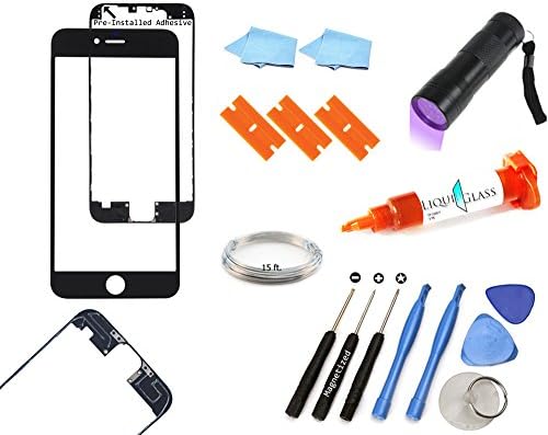 iPhone 6 4.7" Black Glass Screen Replacement Full Kit 13 Piece and Instructional Video