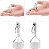 QOTSTEOS 2pcs Strong Neodymium Pocket Keychain Magnets Brass Jewelry Tester 17mm view 4