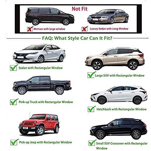 4 Pack Car Side Window Sun Shade, Car Sun Shade Blocking Car Mosquito Net for Baby - Car Side Rear Sun Shade with UV Rays Protection, Fit Most of Vehicle - 2 Pack for Front Window and 2 Pack for Back - Thumbnail 5