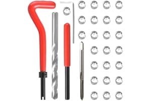 Shkalacar 30Pcs Metric Thread Repair Kit, Metric Thread Threaded Inserts Installation Tool Compatible with M3 M4 M7 M9 M11 Helicoil Car Pro Coil Tool M4*0.7