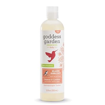 Amazon Com Goddess Garden Organics Relaxing Baby Bubble Bath For Sensitive Skin 12 Oz Bottle Argan Oil Calming Lavender Essential Oil Vegan Leaping Bunny Certified Cruelty Free Dermatologist Tested Beauty