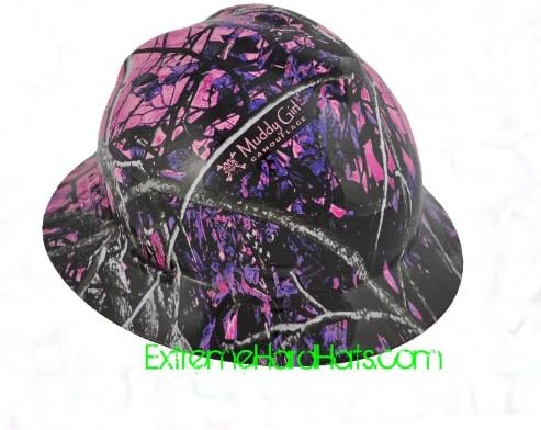 MSA V-gard Full Brim Camoflauge Muddy Girl Camo Hard Hat w/ratchet suspension