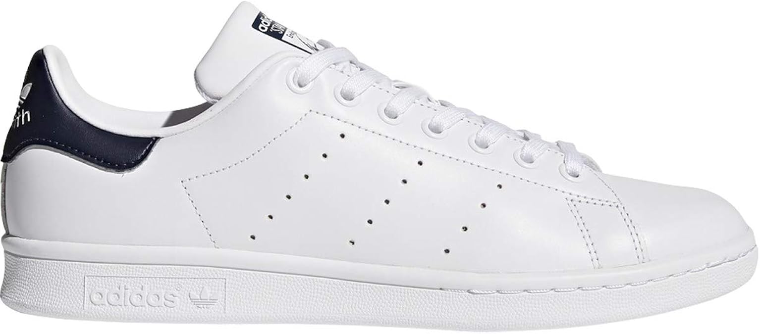 Amazon.com | adidas Originals mens Stan Smith Leather fashion sneakers, White White Dark Blue, 8 