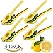 4 PACK Lemon Lime Squeezer | Premium Quality Metal | Citrus Juicer Press | Manual Juice extractor | Yellow