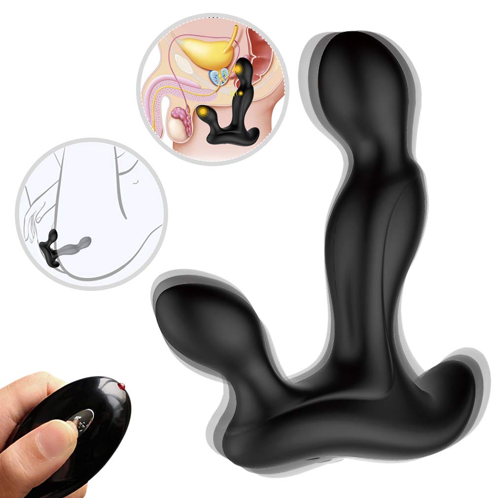 10 Function Mens Silicone Electric Prostata Massaḡer with Handle USB Charging Ṽịbṙàňtor for Men Àmàl Ṽịbṙàňtor