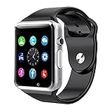 Bluetooth Smart Watch with Camera, TechFaith A1 Smart Watch for Android Smartphones (Black)