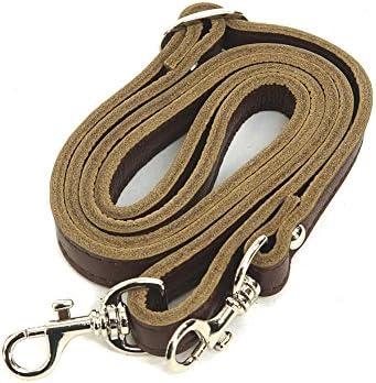 Adjustable Genuine Wine Brown Leather Shoulder Slim Strap for Any Bag (Silver)