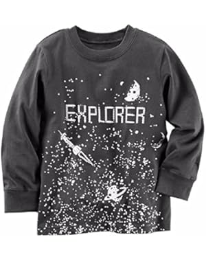 Baby Boys Long Sleeve Space Explorer Tee Glows In Dark Size 12 Months