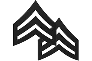 TECH118 Sergeant Chevrons Collar Brass Pins -Set of Two Rank Insignia Police Military Uniform Pins. Choose between gold, silver, and matt black.