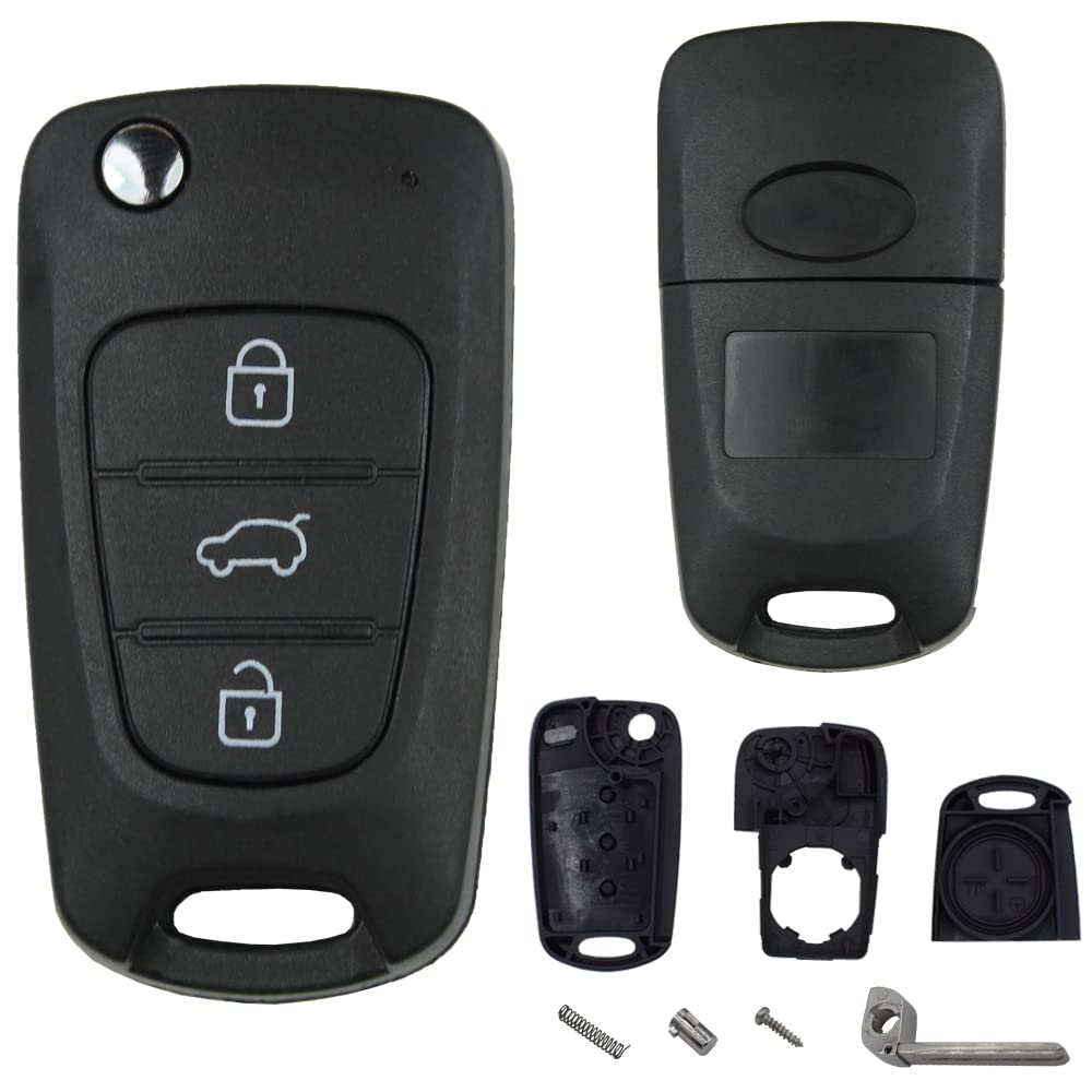 2 x car key shell for Hyundai i10 i20 i30 ix35 Elantra KIA Cee'd Picanto Rio