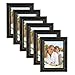 DesignOvation 209133 Kieva Solid Wood Distressed Picture Frame (Set of 6), 5 x 7