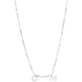 Phi Mu Necklace — PM Greek Letters Necklace, Silver Plated Sorority Gifts Necklace, Long-Lasting Phi Mu Gifts for Women