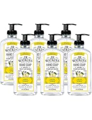 JR Watkins Gel Hand Soap, Lemon, 6 Pack, Scented Liquid Hand Wash for Bathroom orÂ  Kitchen, USA Made and Cruelty Free, 11 fl oz