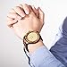 MUJUZE Mens Wooden Watches,BIOSTON Wood Wrist Watch Natural Handmade Ebony and Zebra,Gold Luxury Design Men Wooden Watch Best Gift for Dad or Friends