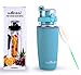 Willceal Fruit Infuser Water Bottle 32oz Durable, Large - BPA Free Tritan, Flip Lid, Leak Proof Design - Sports, Camping (Teal)