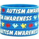 Autism Awareness Wristbands - Colorful Puzzle Pieces Silicone Bracelets