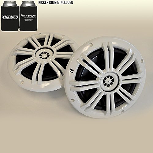 KICKER White OEM Replacement Marine 6.5" 4 Ohm Coaxial Speakers