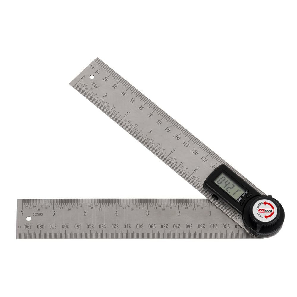 KS Tools 300.0229 Digital Angle Protractor, White