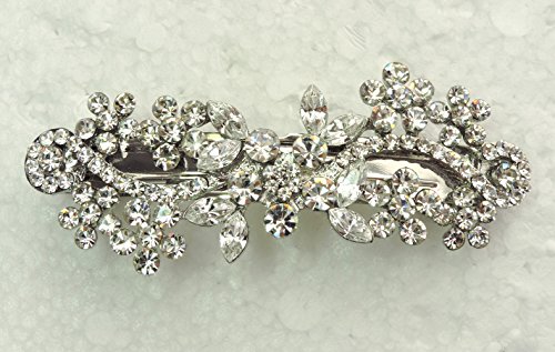 Faship Gorgeous Clear Crystal Floral Hair Barrette