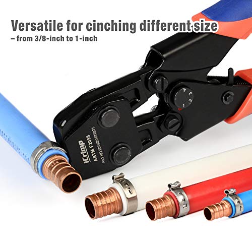 iCrimp Mini PEX Pipe Quick Cinch Tool Set for Stainless Steel Clamp from 3/8-inch to 1-inch-with Pex Cutter,20pcs 1/2-inch and 10pcs 3/4-inch Stainless Steel Clamps included - Thumbnail 5