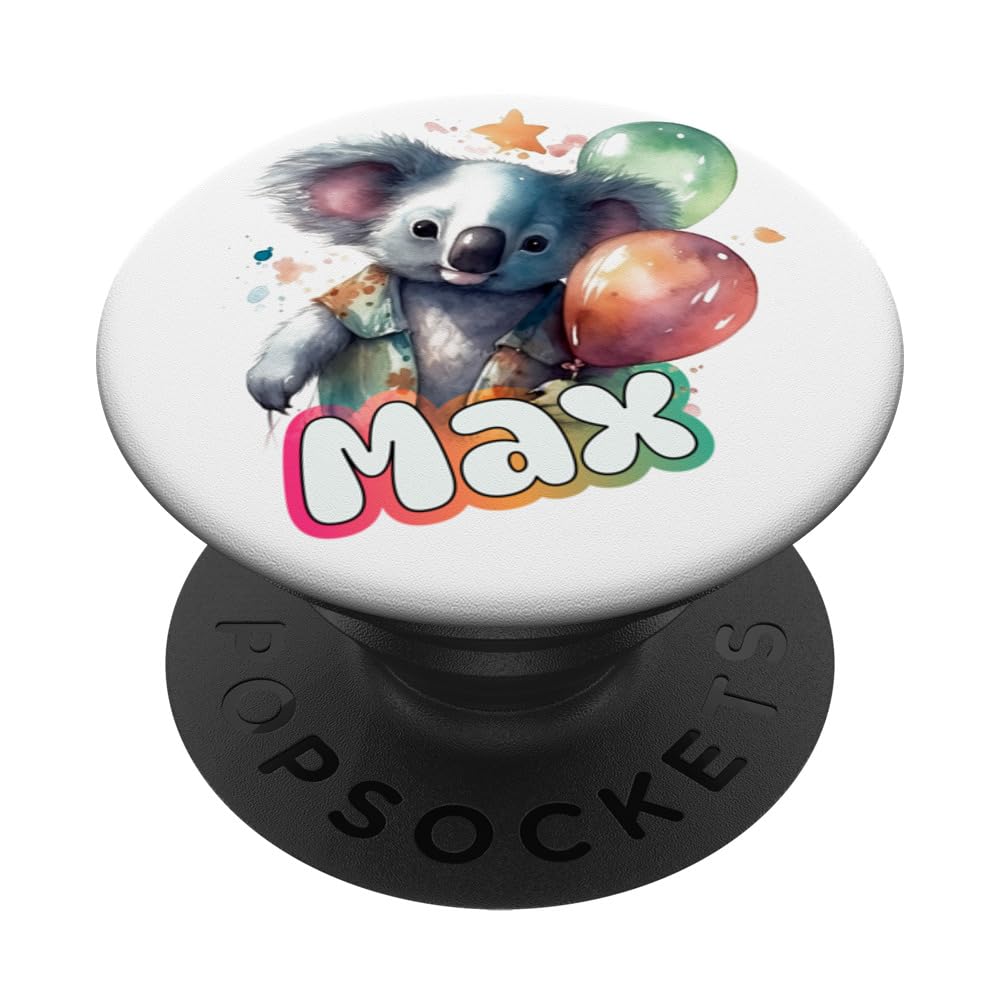MAX - Cute Boy Name with cute Koala PopSockets Swappable PopGrip