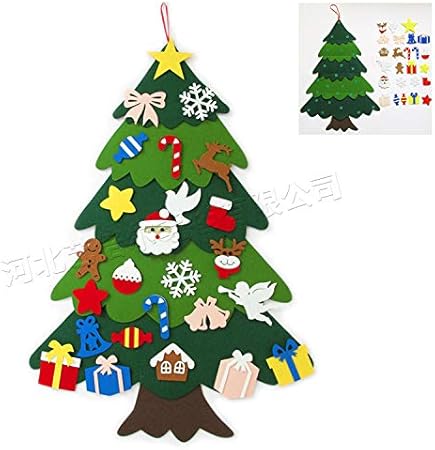 Amazon Goolrc クリスマスハットフェルト布子供手作りdiy三次元クリスマス ツリーデコレーションカウントダウンカレンダーフェルトペンダントクロスボーダークリスマスツリーd 屋内遊具 おもちゃ