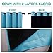 NICETOWN 100% Blackout Curtains with Black Liners, Thermal Insulated Full Blackout 2-Layer Lined Drapes, Energy Efficiency Window Draperies for Bedroom (Light Blue, 2 Panels, 52-inch W by 63-inch L)
