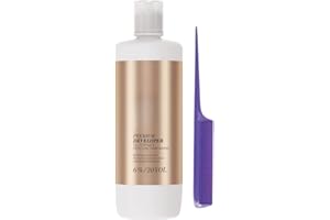 Blond-Me Developer 6% / 20 Volume 33.8Oz and Sleek Purple Rat Tail Comb (Bundle)