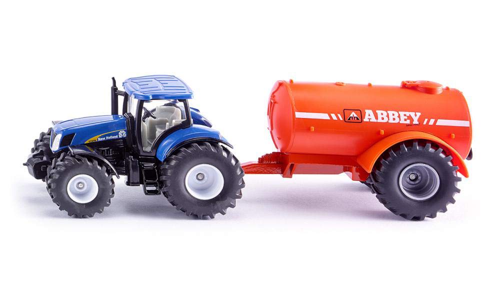 siku 1945, Tractor with Single Axle Vacuum Tanker, 1:50, Metal,Plastic, Blue,Orange, Multifunctional