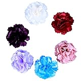 Anleolife Fabric Flower Hair Clips/Silky Floral Hair Flowers Bridal Wedding Cloth Decor Flower Crown Corsage Brooch Pins For T-shirt Jacket 6pcs/lot (mix color 6pcs)