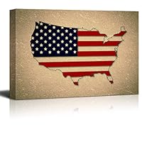 Canvas Wall Art Flag Day Theme Canvas Prints Home Artwork Decoration for Living Room Bedroom - 12x18 inches