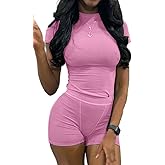 ZFLM Casual Workout Two Piece Outfits for Women Fitted Crew Neck T-shirt High Waist Pants Matching Sets Streetwear