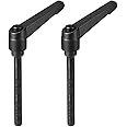 uxcell 2pcs Adjustable Clamping Lever Handle M8 x 80mm Metric Black Oxide Carbon Steel Male Threaded Stud Hand Knobs Rotating Screw Handles Bolts with Locking Lever Black