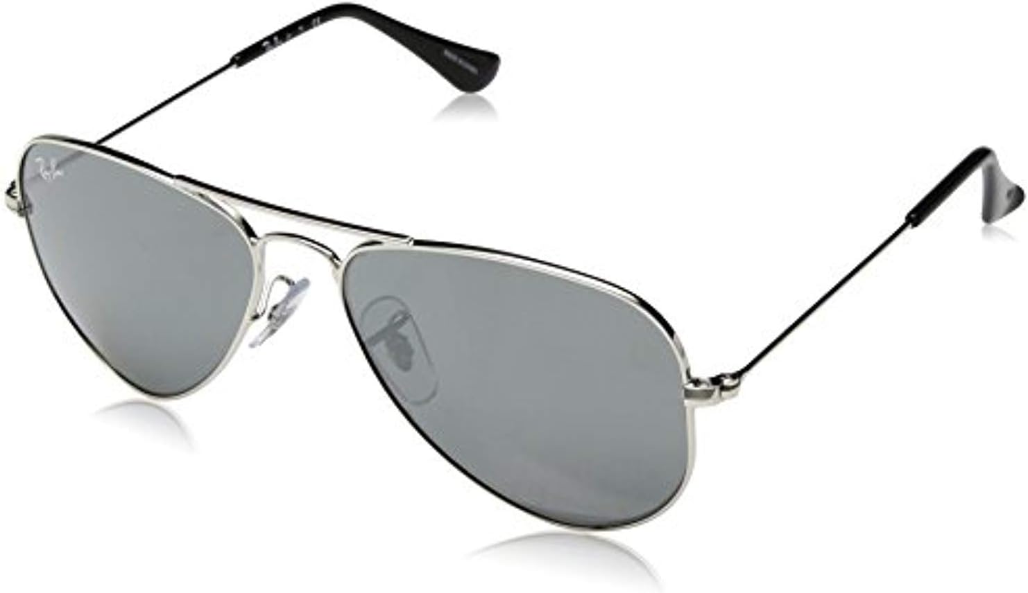 Bundle: Ray-Ban RJ9506S Junior Aviator Shiny Silver/Grey Silver Mirror 52mm