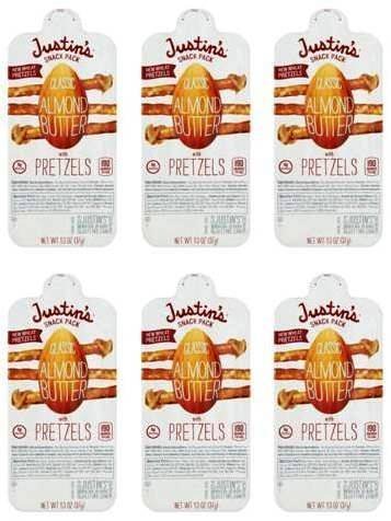 Justin's Classic Almond Butter Snack Pack with Pretzels 1.3oz (Pack of 6)