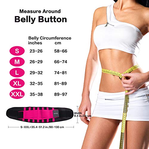 DARCHEN Waist Trainer Belt for Women Fitness Weight Loss Wokout Exercise Belt Sport Girdle for Body Slimming (Rose Red, Large) - Thumbnail 3
