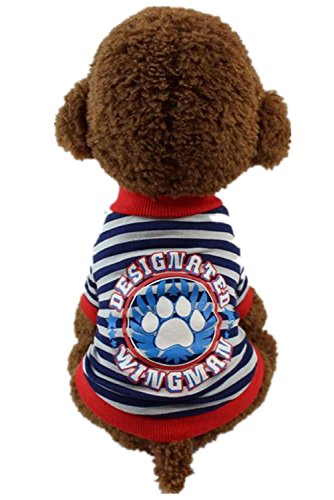 Sunward Christmas Pet Dog Cotton Costume Small Dog Cat Pet Clothing Pet Vest Puppy T Shirt Apparel (XS, Red 1)