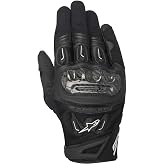 Alpinestars SMX-2 Air Carbon V2 Gloves - Black, Full-Grain Leather &amp; 3D Mesh, Carbon Knuckle Protection, Touchscreen Compatible, Pre-Curved Design