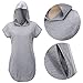 Doreen Women's Loose Hoodie T Shirt Tops Short Sleeve Mini Dress Casual Blouse
