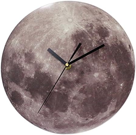 JustNile Creative Decorative Frameless Quartz Movement Acrylic Wall Clock - Dreamy Brown Round Moon