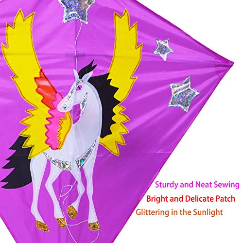 Zhuoyue Diamond Kite for Kids and Adults, Single Line Easy to Fly Beginner Kite with Long Tail,Funny and Ripstop Fabric Outdoor Toys - Thumbnail 5
