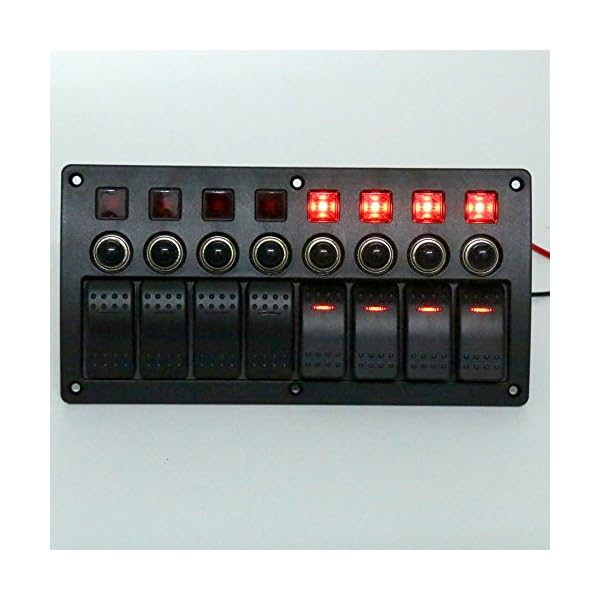 Amarine-made-8-Gang-Red-LED-Indicators-Rocker-Circuit-Breaker-Waterproof-Marine-Boat-Rv-Switch-Panel-PN-CB8-R