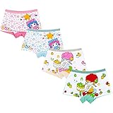 Antion Girl's 3-7T Modal 2 Cartoon Boyshorts Underwear(Pack Of 4) Size Extra Large